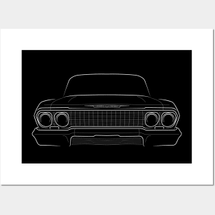 1963 Chevy Impala - front stencil, white Posters and Art